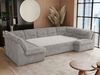 Ecksofa, Sofa big XXL, Wellenfedern, Wohnlandschaft XXL, mit Schlaffunktion - COMODO U - Hellgrau Cord - Topper T25 Bild 3