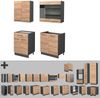 Singleküche Fame-Line Goldkraft Eiche/Anthrazit 140 cm ohne Arbeitsplatte Vicco Bild 5