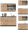 Singleküche Fame-Line Goldkraft Eiche/Anthrazit 140 cm ohne Arbeitsplatte Vicco Bild 5