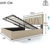 Merax Polsterbett, mit USB Typ C Ladefunktion und LED-Beleuchtung, Ohne Matratze, Leinen Beige, 160x200 cm Bild 2