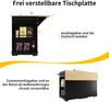 Kücheninsel Schwarz & Natur mit klappbaren Seiten 151,5 cm, aus Metall und MDF, Küchenbuffet mit gehärtetem Glas, Staubschutz und Schrankfächer Bild 5