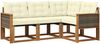 vidaXL Outdoor-Sofagarnitur mit Kissen 4 pcs Natur und Creme 3381914 Bild 2