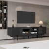 Merax Lowboard modern Fernsehschrank (1 St, Modernes TV-Möbel für 80-Zoll-Fernseher), TV-Schrank mit 2 Türen, 2 Schubladen & 3 Ebenen Stauraum,200x40x50.5cm Bild 2