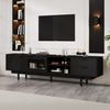 Merax Lowboard modern Fernsehschrank (1 St, Modernes TV-Möbel für 80-Zoll-Fernseher), TV-Schrank mit 2 Türen, 2 Schubladen & 3 Ebenen Stauraum,200x40x50.5cm Bild 3