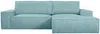 Vente-unique - Ecksofa mit Schlaffunktion - Ecke Rechts - Cord - Türkisblau - AMELIA Bild 2