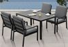 MeXo Gartenlounge-Set SGS zertifiziert, Garten-Essgruppe, (Gartenmöbel Set Aluminium, 5-tlg, 4x Sessel, 1x Esstisch, inkl. Auflagen, Polywood Tischplatte), Terasse Möbel Set Sitzgruppe für 4 Personen Bild 5