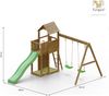 Fungoo Spielturm "Boomer 3", teak,mit Rutsche, Doppelschaukel, Leiter, Griffe, Kletterwand und Holzdach Bild 3