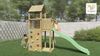 Fungoo Spielturm "Boomer 3", teak,mit Rutsche, Doppelschaukel, Leiter, Griffe, Kletterwand und Holzdach Bild 5