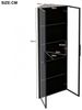 Merax Glasvitrine Eckschrank Eckvitrine mit LED Licht (1-St) Eckvitrine Hochschrank mit 2 Glastüren, Vitrinenschrank, 62x35x160cm Bild 3
