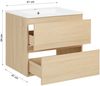 Homestyle4u Waschtisch mit Schubladen, hängend, Holz natur, 54 x 47 x 61 cm Bild 3