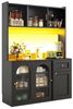 REDOM Hochschrank Vitrinenschrank,Buffetschrank (mit LED-Beleuchtung, Verstellbaren Ablagen & Kippschutz, 1-St) Bild 4