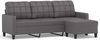 vidaXL 3-Sitzer-Sofa mit Hocker Schwarz 180 cm Kunstleder , Grau Bild 2