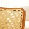 LVHOM 2er Set Freischwinger, Esszimmerstuhl mit Wiener Geflecht, Bauhaus Küchenstuhl aus Natur-Rattan, 25mm Chromgestell, stapelbarer Wohnzimmerstuhl, Braun Bild 4
