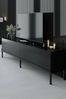 Dmora Fernsehschrank Espero, Ständer für Wohnzimmerfernseher, Niedriges Wohnzimmer-Sideboard, TV-Ständerbasis, 180x30h47 cm, Schwarz Bild 5