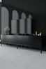 Dmora Fernsehschrank Espero, Ständer für Wohnzimmerfernseher, Niedriges Wohnzimmer-Sideboard, TV-Ständerbasis, 180x30h47 cm, Schwarz Bild 2