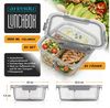 Arendo Frischhaltedose 2er Set Glas Vorratsdosen, 3 Fächer, Lunchboxen, auslaufsicher, Deckel, Borosilikatglas, (Set, 2-tlg, mit 3 Fächern), Mikrowellen, Ofen, Gefrier & spülmaschinengeeignet, Bento, Meal Prep Bild 2
