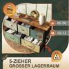 LuxeLiving Kommode Sideboard Schubkastenkommode, 5 Schubladen, Retro-Stil, Blumenstoff, Breite 100cm Bild 3