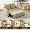 Merax 3-in-1 Schlafsofa, ausziehbares Sofa Bett mit Schlaf-Funktion, Doppelsofa mit Getränkehalter, Seitentaschen, Kissen und USB-Anschluss, Beige Bild 5