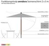 anndora-sonnenschirm Sonnenschirm 2 x 3 Meter Balkonschirm rechteckig knickbar, LxB: 200,00x300,00 cm, wasserabweisende Beschichtung Bild 2