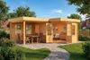 Alpholz 5-Eck Gartenhaus Pepe Gartenhaus aus Holz in Pinie Holzhaus mit 28 mm Wandstärke inklusive Terrasse Blockbohlenhaus mit Montagematerial Bild 1