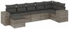 vidaXL 7-tlg. Garten-Sofagarnitur mit Kissen Grau Poly Rattan 3222879 Bild 2