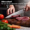 Premium Fleischmesser Küchenmesser 20 cm Edelstahl Allzweckmesser mit Holzgriff Bild 4