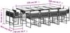 vidaXL 13-tlg. Garten-Essgruppe mit Kissen Schwarz Poly Rattan 3211579 Bild 5