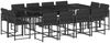 vidaXL 13-tlg. Garten-Essgruppe mit Kissen Schwarz Poly Rattan 3211579 Bild 2