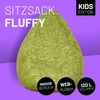 Lumaland 'Luxury Fluffy' Sitzsack, Webplüsch, Grün, 60 x 45 cm, 120 l Bild 2