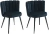 Vente-unique - PRANILA Stuhl SamtStoff Schwarz - B 55 cm x H 78,5 cm x L 59 cm Bild 2
