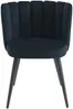 Vente-unique - PRANILA Stuhl SamtStoff Schwarz - B 55 cm x H 78,5 cm x L 59 cm Bild 3