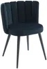Vente-unique - PRANILA Stuhl SamtStoff Schwarz - B 55 cm x H 78,5 cm x L 59 cm Bild 4