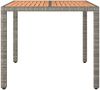 vidaXL Gartentisch 75 x 90 x 90 cm mit Holzplatte Grau Poly Rattan & Massivholz Akazie Bild 4