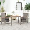 vidaXL Gartentisch 75 x 90 x 90 cm mit Holzplatte Grau Poly Rattan & Massivholz Akazie Bild 2