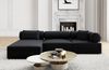 Couch Laguardia L Form in Samtstoff - Strukturstoff - schwarz - Links Bild 2