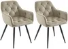 Vente-unique - MOBELIA Stuhl Samt Beige - B 64 cm x H 86 cm x L 56 cm Bild 2