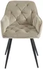 Vente-unique - MOBELIA Stuhl Samt Beige - B 64 cm x H 86 cm x L 56 cm Bild 3