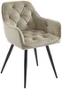 Vente-unique - MOBELIA Stuhl Samt Beige - B 64 cm x H 86 cm x L 56 cm Bild 4