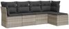vidaXL 5-tlg. Garten-Sofagarnitur mit Kissen Hellgrau Poly Rattan 3217562 Bild 2