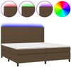 vidaXL Boxspringbett mit Matratze & LED Stoff Dunkelbraun 200x200 cm, Härtegrad: H2 [3134744] Bild 2