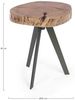 Beistelltisch Noranes aus Akazienholz, rundes Design, modern, Natur, Metallgestell, Ø 35 cm Bild 4