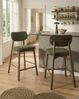 Set mit 2 Barstühlen MILLS Bouclé Braun Grün Bild 3