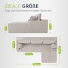 Juskys Sofa Coredo - modernes Cord Sofa mit Ottomane rechts, gemütliche Couch mit Schaumstoffpolsterung, Cordbezug & Kissen, modular - Beige Bild 5