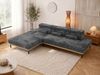 Ecksofa PAVERO L mit Relaxfunktion, elektrisch verstellbare Sitztiefe, Eckcouch L-Form, Wellenfederung, freistehend Ecksofa - Grau Cord - Links Seite Bild 4