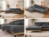 Ecksofa PAVERO L mit Relaxfunktion, elektrisch verstellbare Sitztiefe, Eckcouch L-Form, Wellenfederung, freistehend Ecksofa - Grau Cord - Links Seite Bild 2