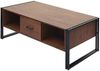 Couchtisch HWC-A27b, Beistelltisch Wohnzimmertisch, 3D-Struktur, 45x110x60cm MVG-zertifiziert, Metall ~ Wildeiche-Optik Bild 4