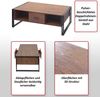 Couchtisch HWC-A27b, Beistelltisch Wohnzimmertisch, 3D-Struktur, 45x110x60cm MVG-zertifiziert, Metall ~ Wildeiche-Optik Bild 2