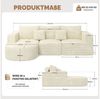 HawthyHome Sofa Cloud-Cord Ecksofa L-form 264x177cm, 1 Teile, Montagefrei Couch mit zwei Kissen für Wohnzimmer & Schlafzimmer Bild 2