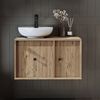 Roomart GUSTO-I-75 Badmöbel Set– 2-teiliges Badezimmermöbel Set - Waschbecken mit Unterschrank - H 45 x B 45 x T 75 cm • Eiche Bild 2