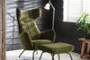 KAWOLA Sessel LOTTE Ohrensessel velvet olivgrün mit Hocker 117 x 82 x 79 cm Bild 4